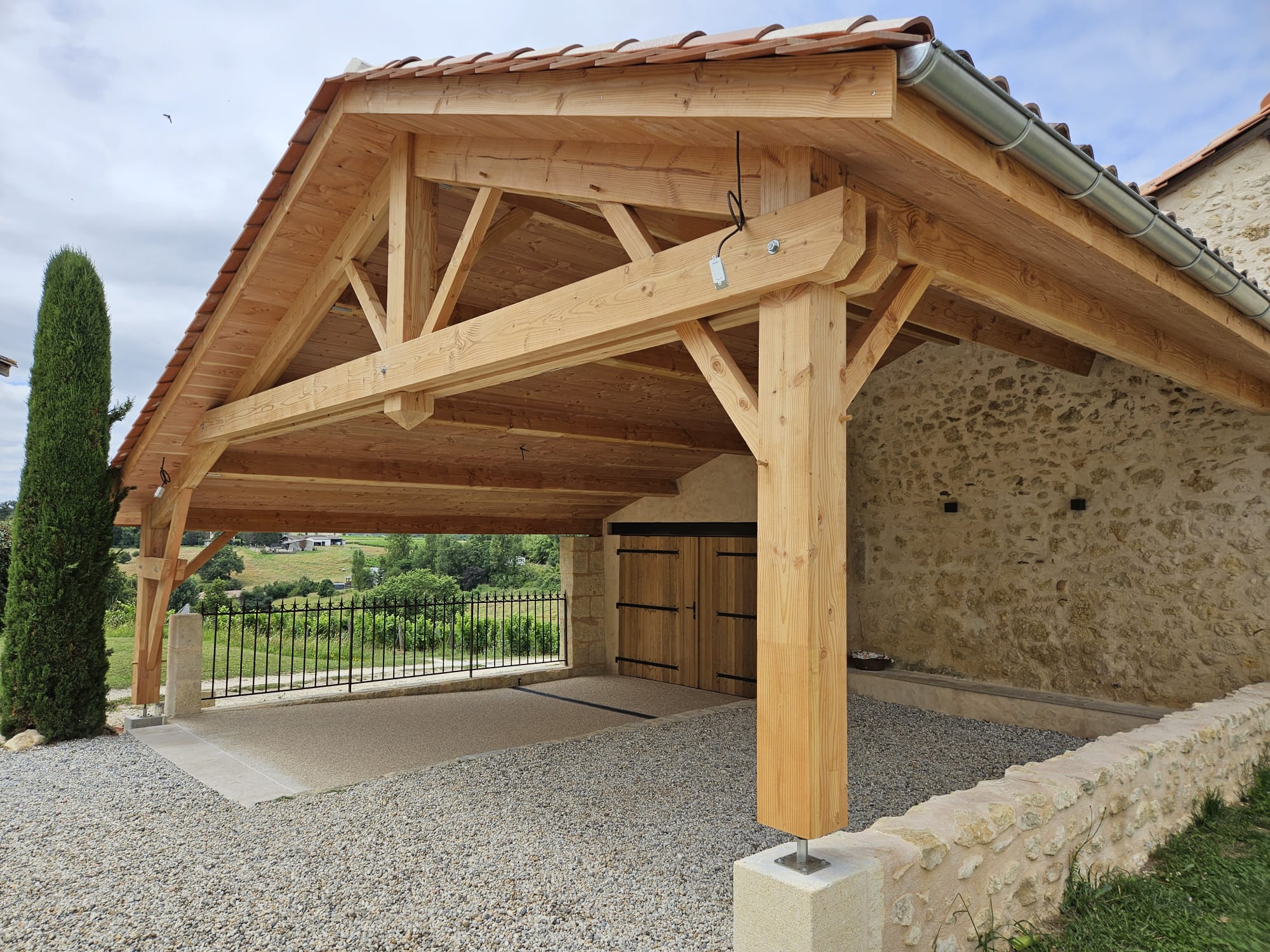 Carport bois deux places Gironde