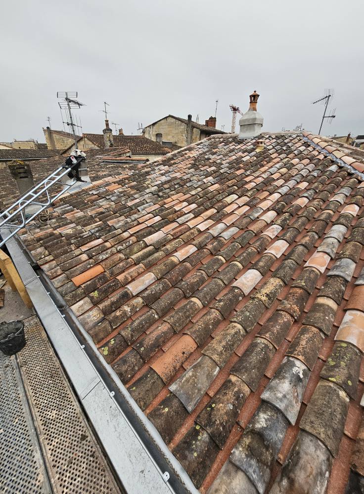 Rénovation toiture tuiles canal Bordeaux — Maublanc Construction Bois